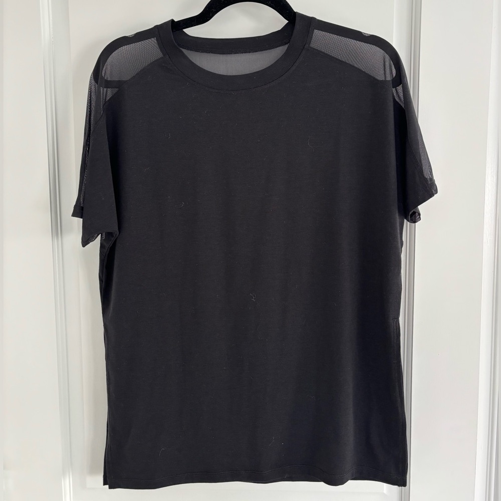 Black Mesh Panel Women’s T-Shirt